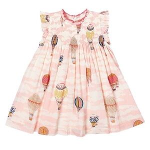 Pink Chicken Hot Air Balloon Dress - Pink and Multicolor